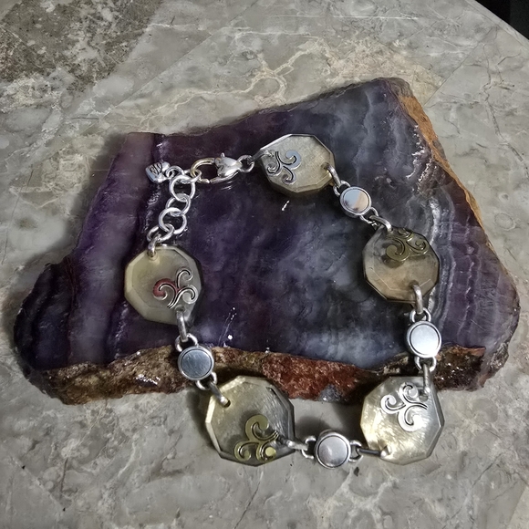Brighton Jewelry - Brighton Iridescent Shell Silver Plated Resin Bracelet